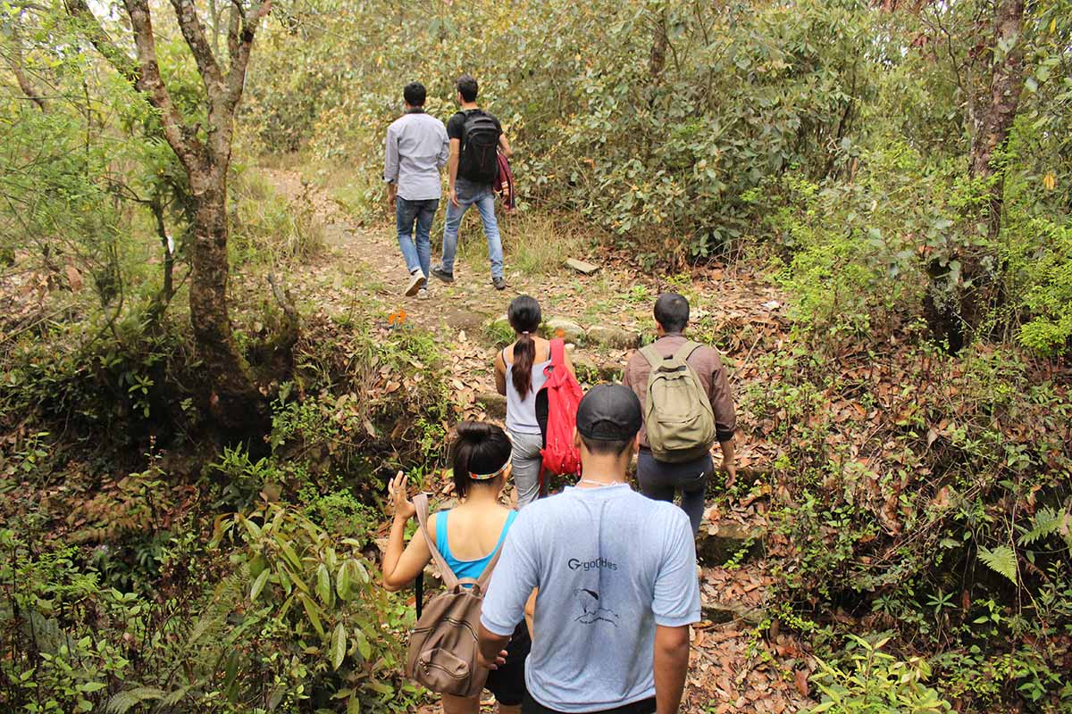 Group hiking in Nepal